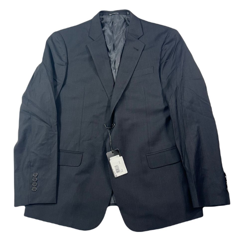 Armani Exchange Pinstripe Blazer Mens 44R Charcoal Wool Suit Jacket $475 NEW‎
